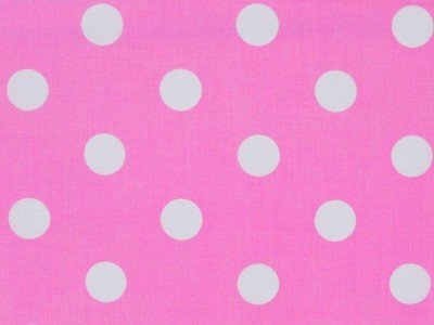 PINK WHITE POLKA DOT SPOT  PVC WIPE CLEAN TABLE FABRIC COVER